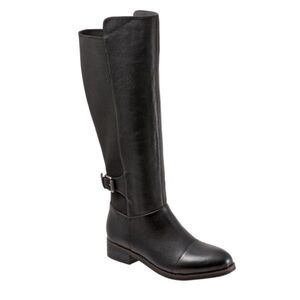 Softwalk Mission Leather Upper Cushion Walk Black Women's Riding Boots Size 9.5